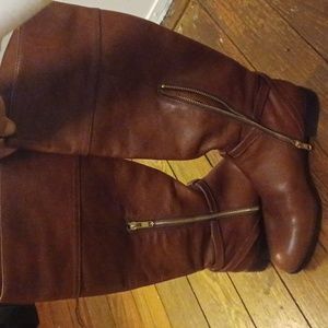 Coach leather mid-calf boots